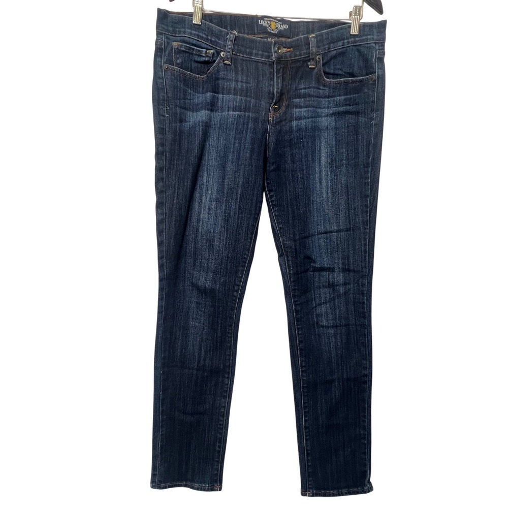 Lucky Brand Charlie Skinny Jeans Dark Wash Denim Size 14/31 Regular Womens *READ